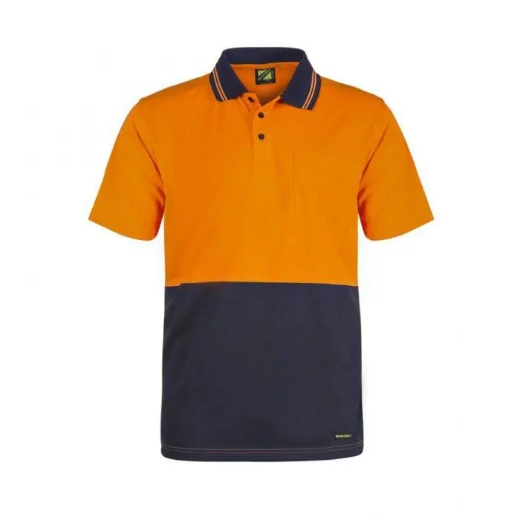 Picture of WorkCraft, Hi Vis Two Tone Short Sleeve Cotton Back Polo W Pocket